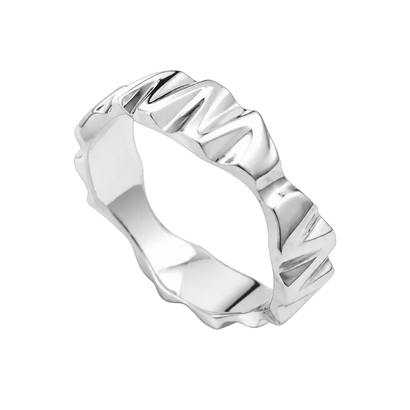 Autorský snubní prsten s origami fasetami, strukturální design